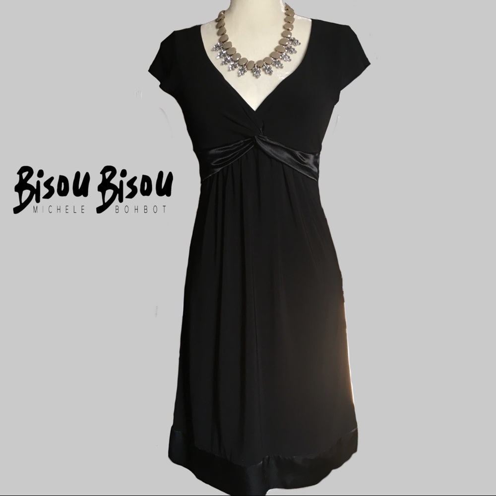 Bisou Bisou Elegant Satin Trim Evening Dress